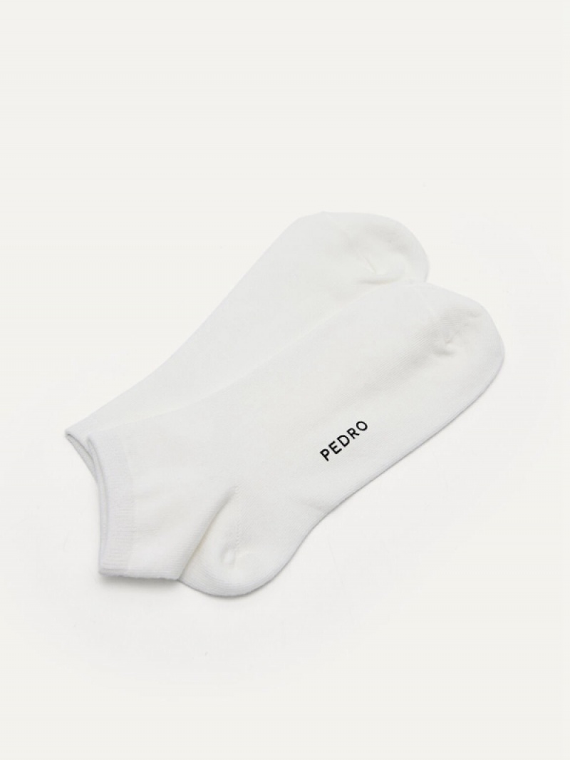 White Women's Pedro Ankle Neel Socks | KLBPEU-267