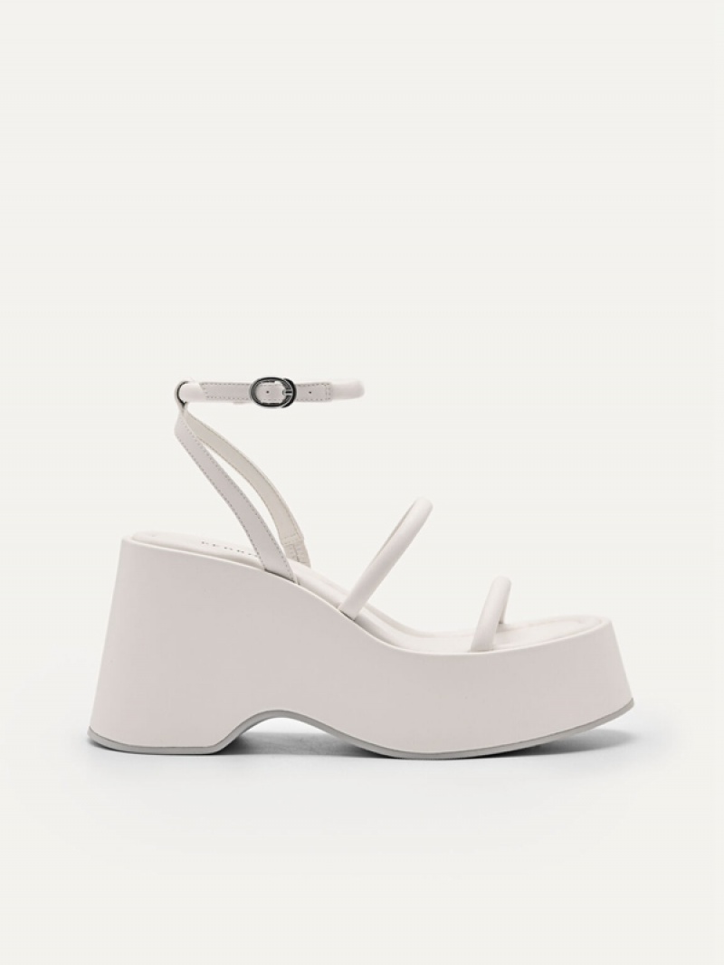 White Women\'s Pedro Aryna Platform Sandals | QMAEFX-830