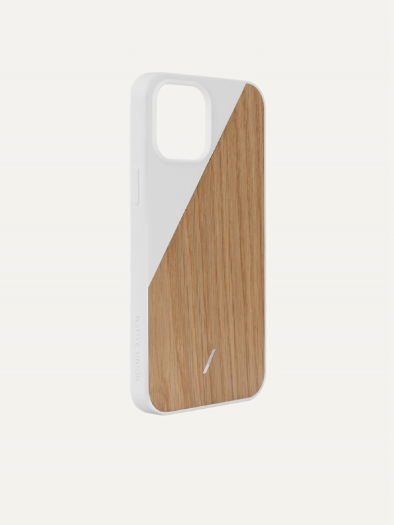 White Women's Pedro Genuine Wood iPhone 12 Max Pro Phone Case | QVBYEK-571