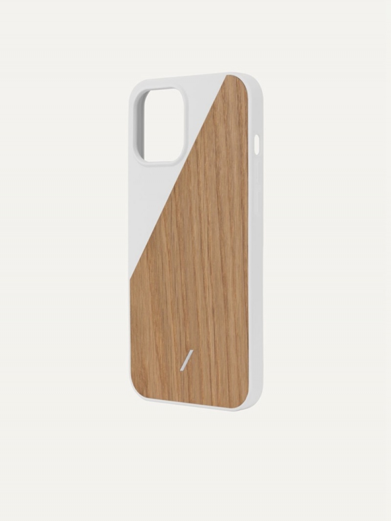 White Women's Pedro Genuine Wood iPhone 12 Max Pro Phone Case | QVBYEK-571