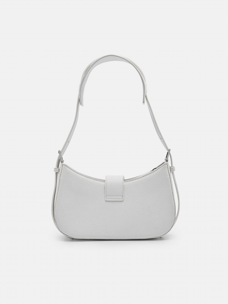 White Women's Pedro Helix Leather Shoulder Bags | AXESCL-190