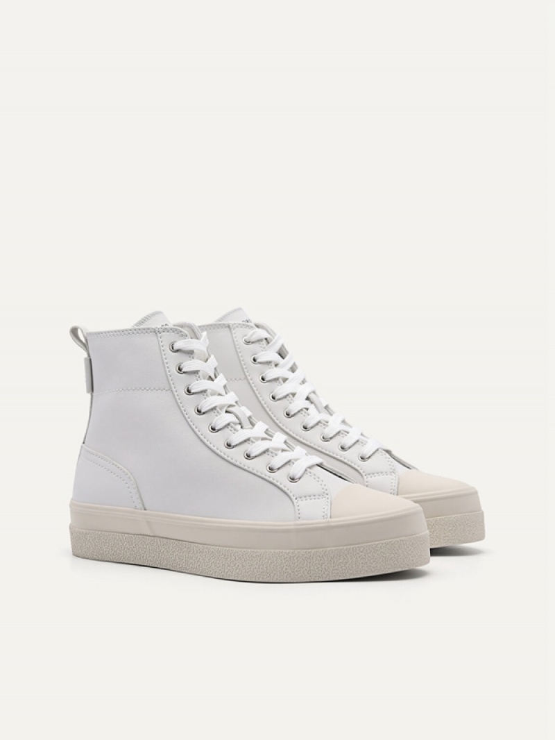 White Women's Pedro High Top Sneakers | EBMDRN-576