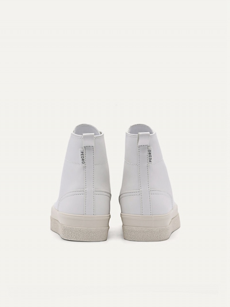 White Women's Pedro High Top Sneakers | EBMDRN-576