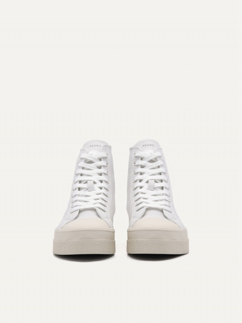 White Women's Pedro High Top Sneakers | EBMDRN-576