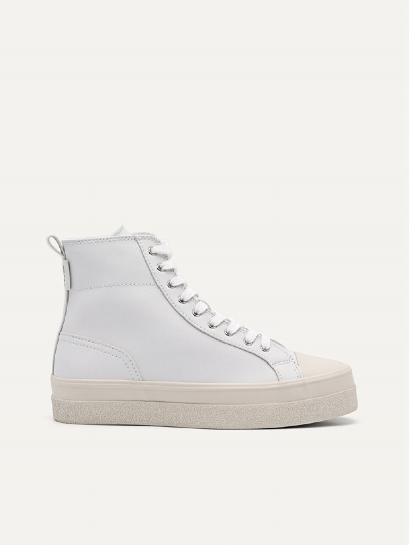 White Women\'s Pedro High Top Sneakers | EBMDRN-576