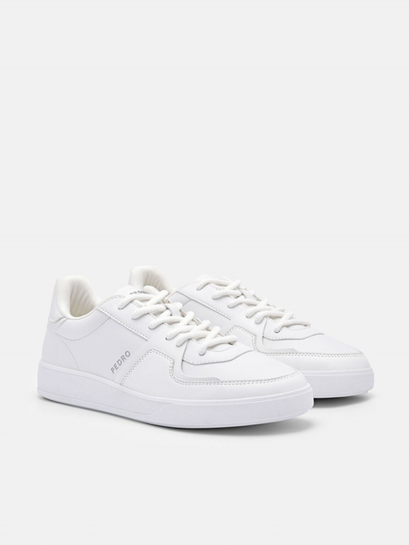 White Women's Pedro Icon Fleet Sneakers | NKJHBC-865