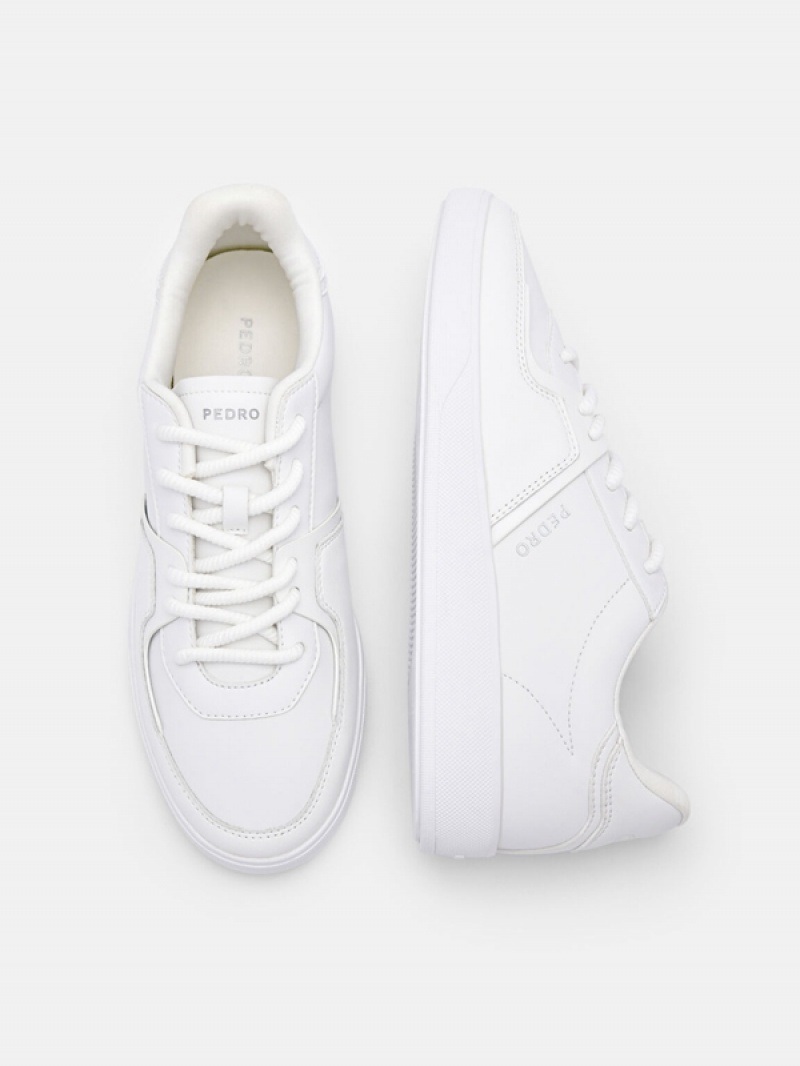 White Women's Pedro Icon Fleet Sneakers | NKJHBC-865