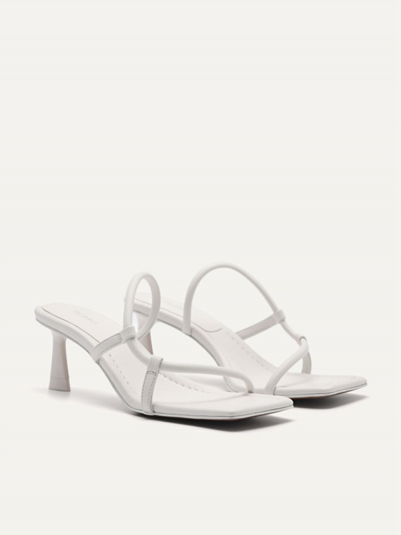 White Women's Pedro JM842 Heels Sandals | TMKIYP-256