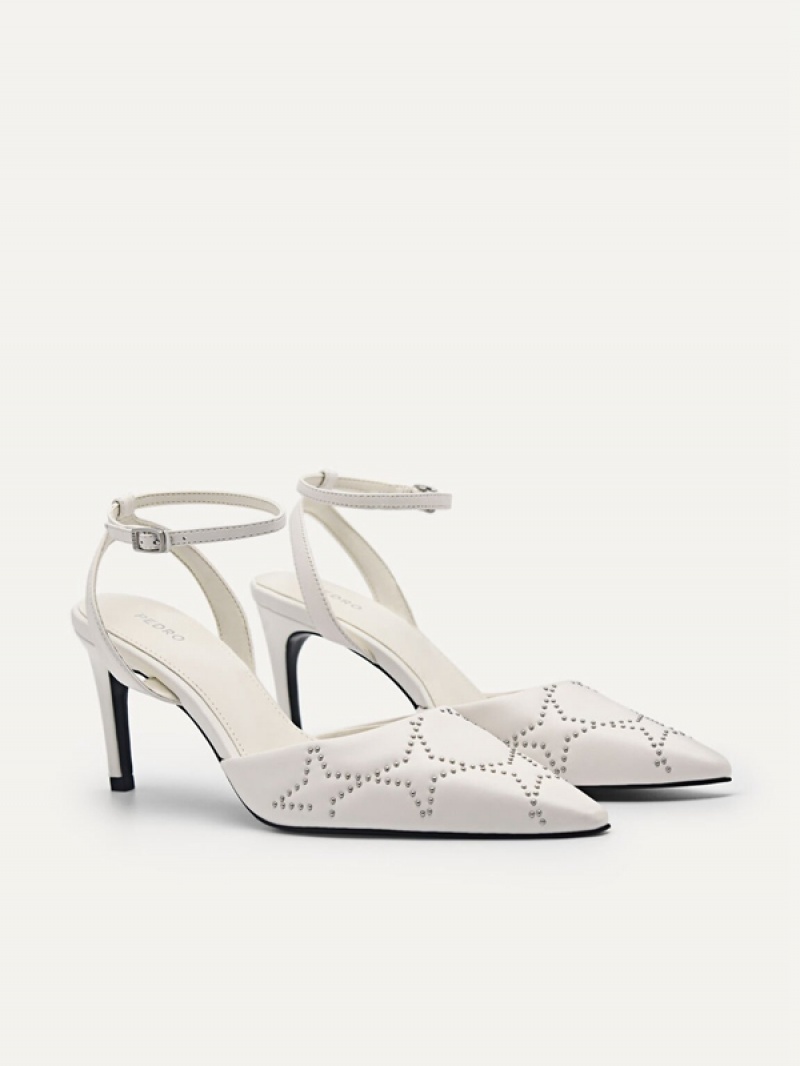 White Women's Pedro Joan Leather Pumps | EPYJDI-316