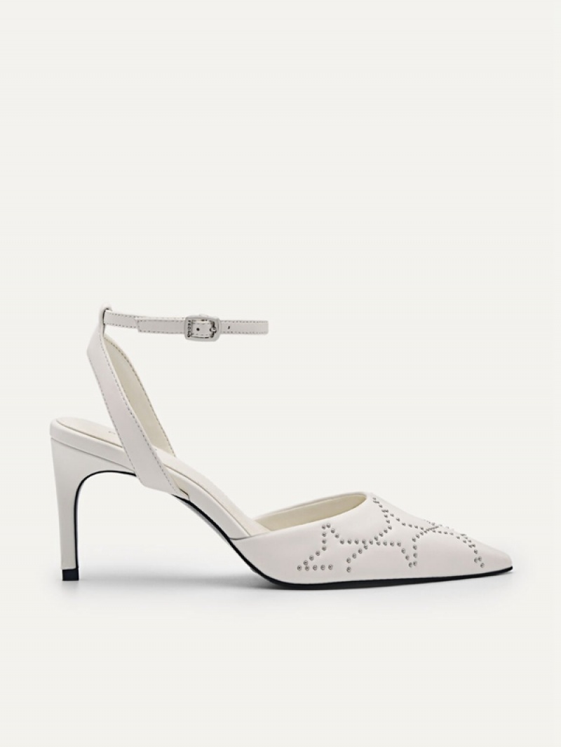 White Women\'s Pedro Joan Leather Pumps | EPYJDI-316