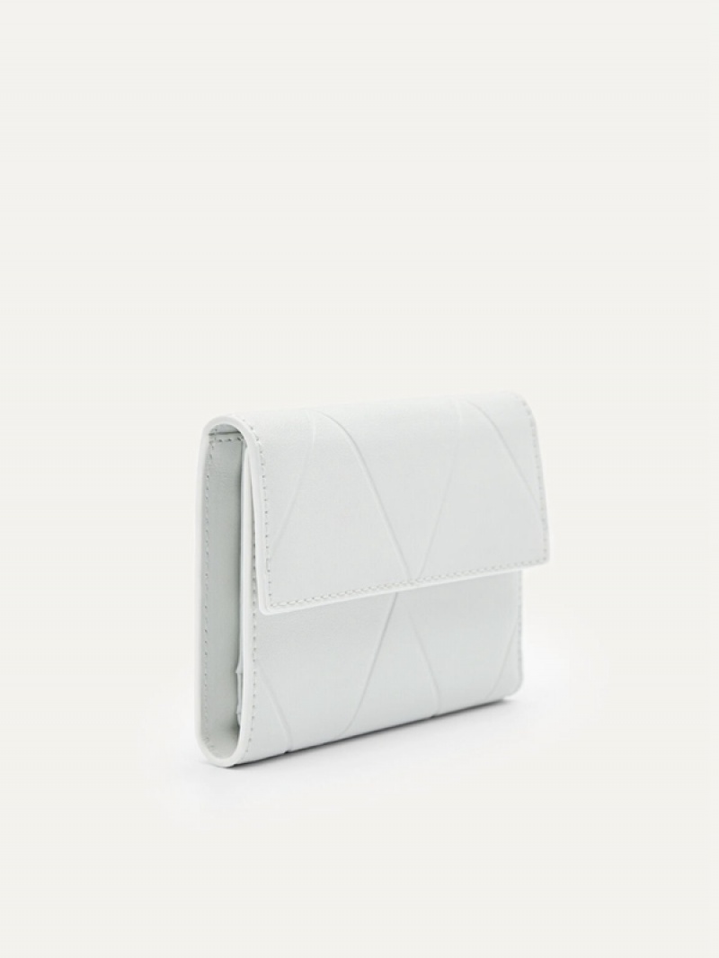 White Women's Pedro Leather in Pixel Trifold Wallet | VEWQNY-637