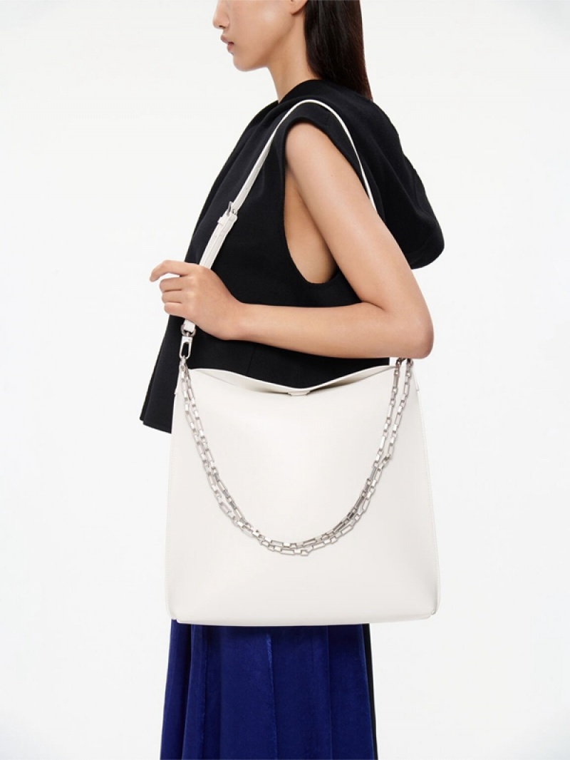 White Women's Pedro Maggie Shoulder Bags | CHDXRB-716