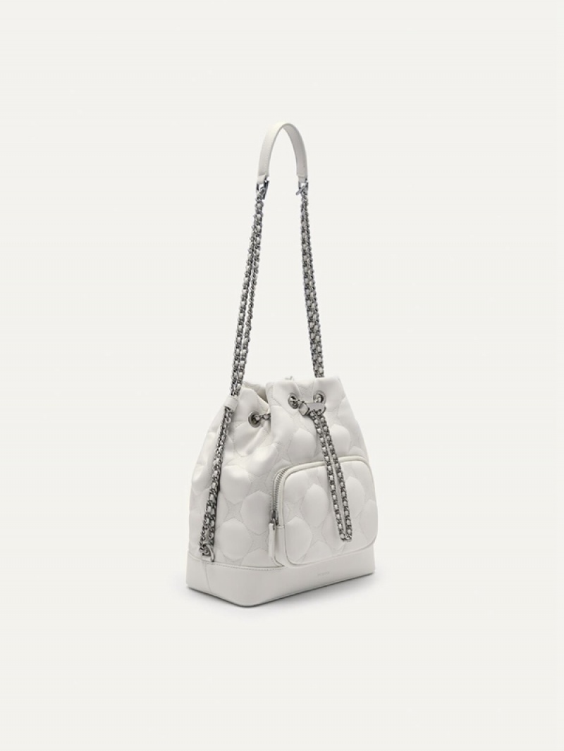 White Women's Pedro Maisie Bucket Bags | TMCDHB-587