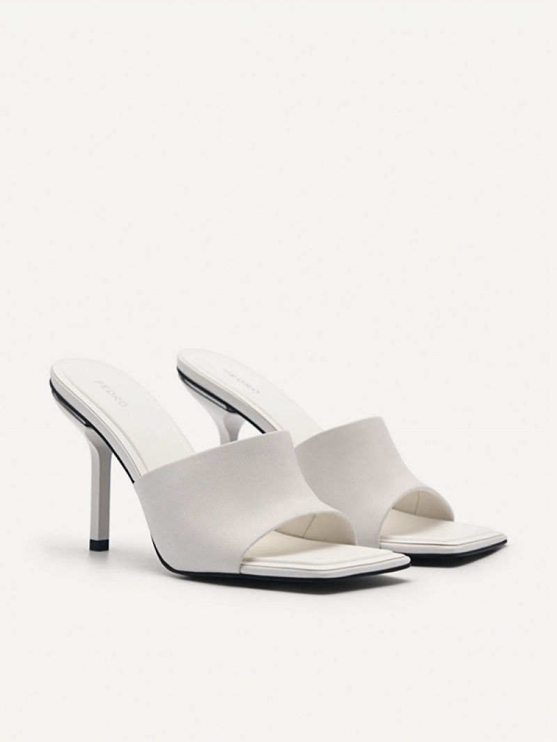 White Women's Pedro Maria Leather Heels Sandals | NWAKOH-354