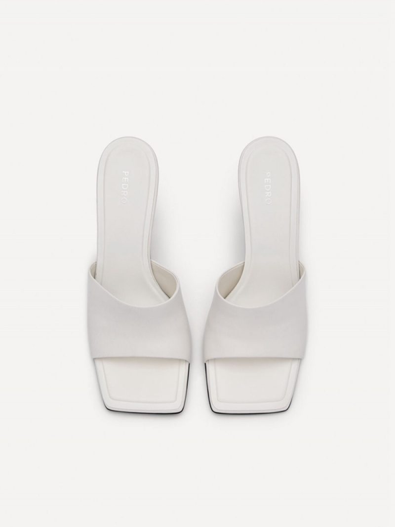 White Women's Pedro Maria Leather Heels Sandals | NWAKOH-354