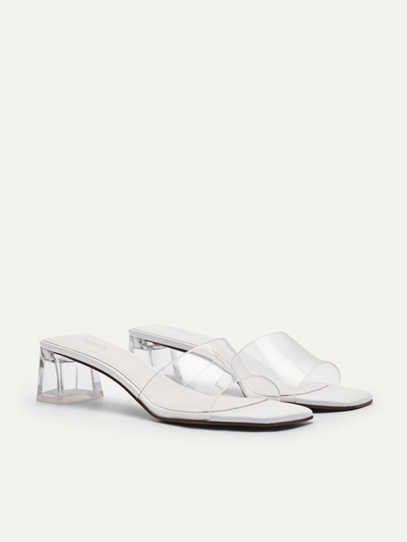 White Women's Pedro Megan Heels Sandals | EOSIUW-304