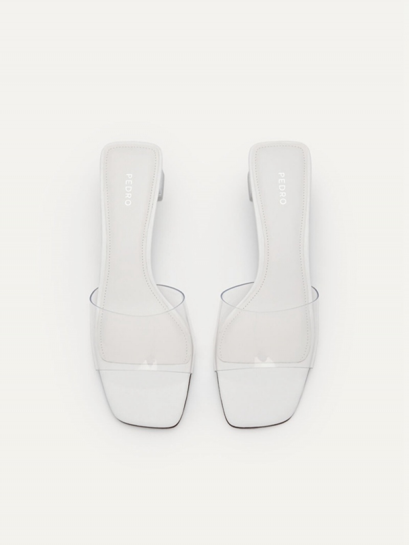 White Women's Pedro Megan Heels Sandals | EOSIUW-304