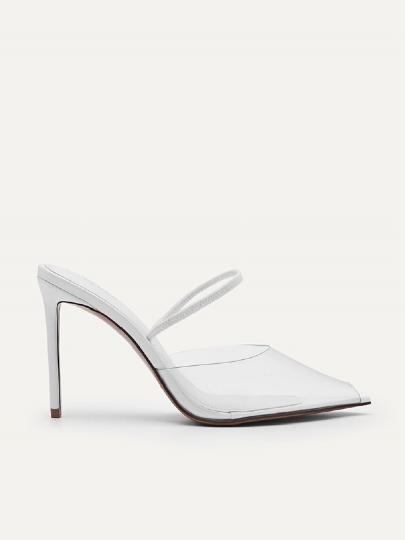 White Women\'s Pedro Megan See-Through Slingback Pumps | PYBCLZ-865