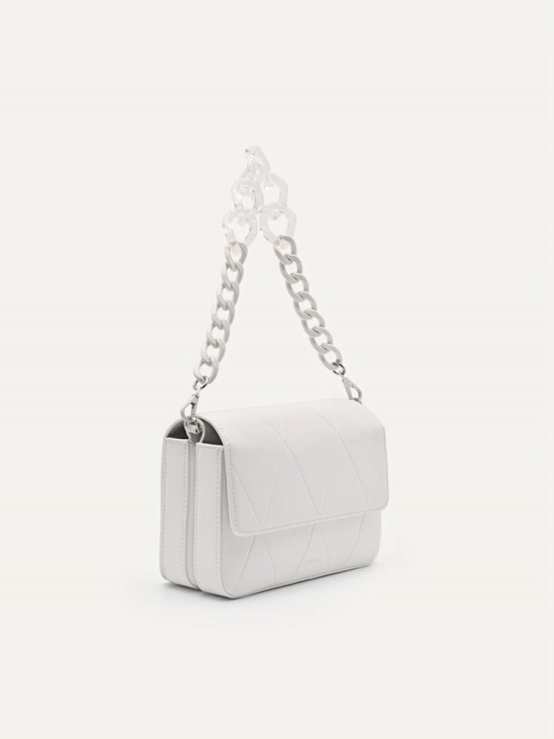 White Women's Pedro Megan Shoulder Bags | PXFTGA-815