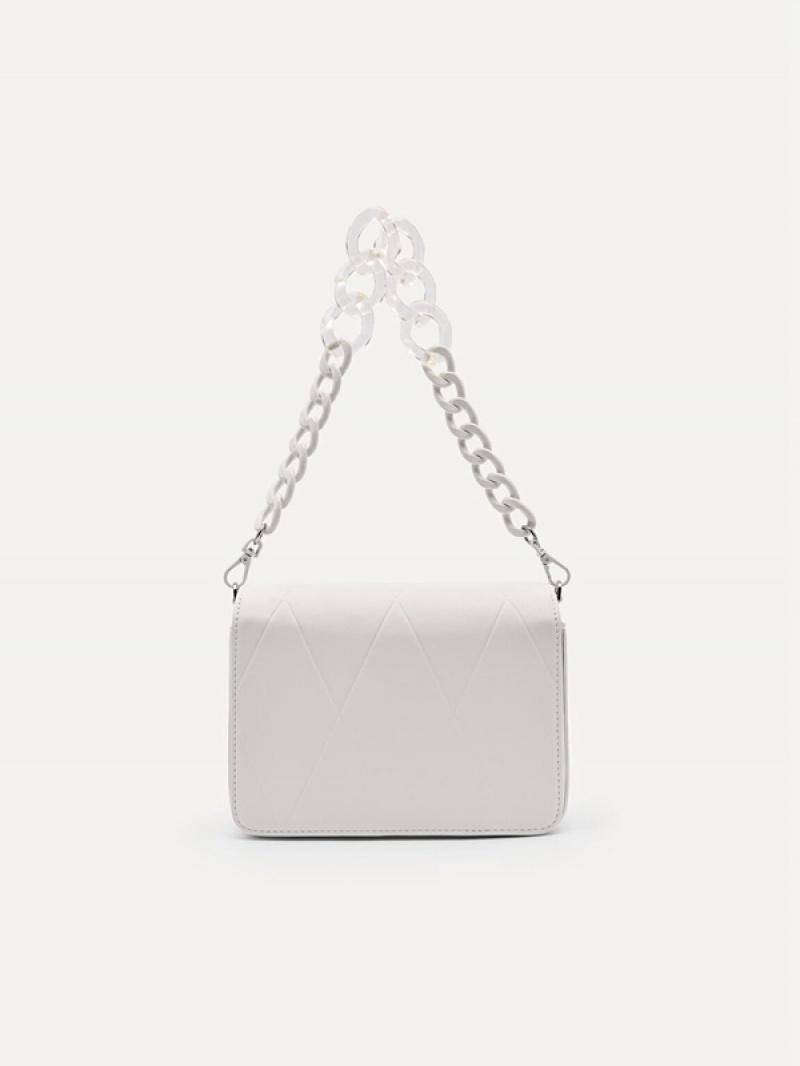 White Women's Pedro Megan Shoulder Bags | PXFTGA-815