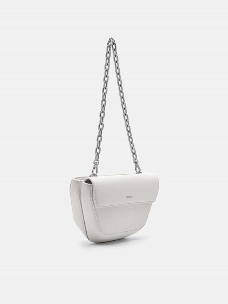 White Women's Pedro Olivia Shoulder Bags | ZKTFVW-217