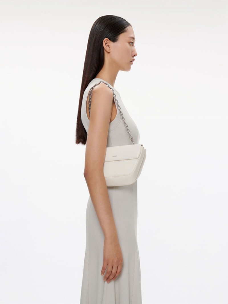 White Women's Pedro Olivia Shoulder Bags | ZKTFVW-217