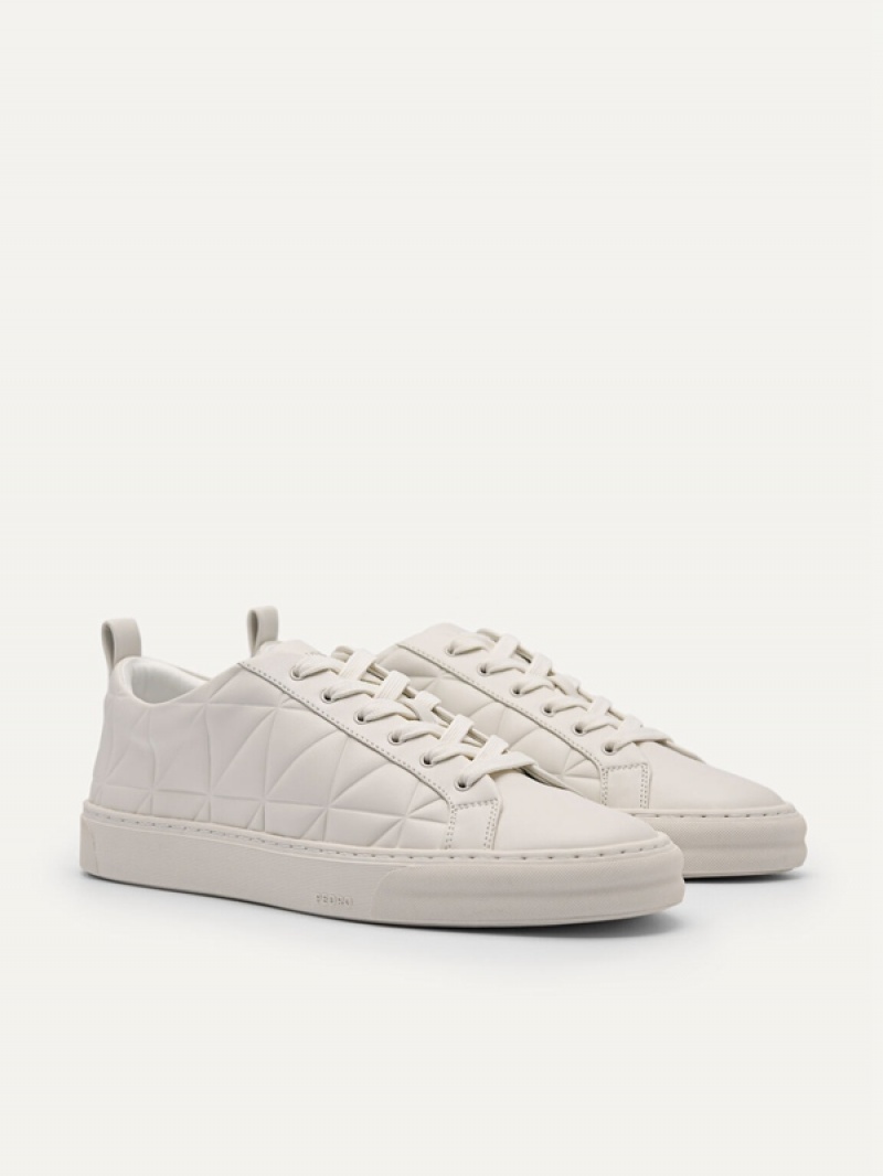 White Women's Pedro Pixel Ridge Court Sneakers | JVLCYI-463