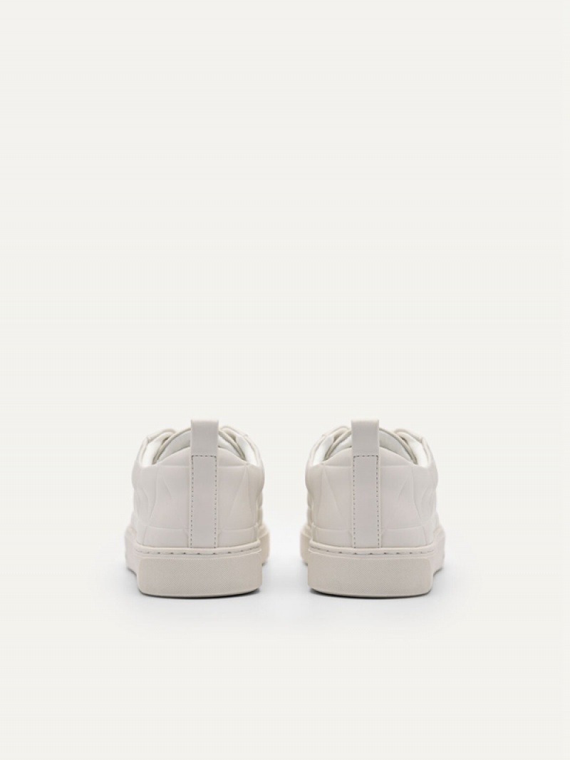 White Women's Pedro Pixel Ridge Court Sneakers | JVLCYI-463