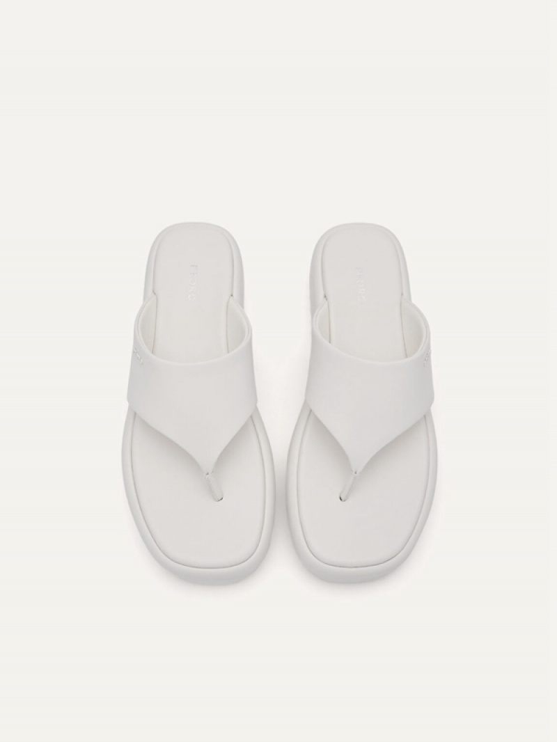 White Women's Pedro Platform Sandals | BTGJWL-218