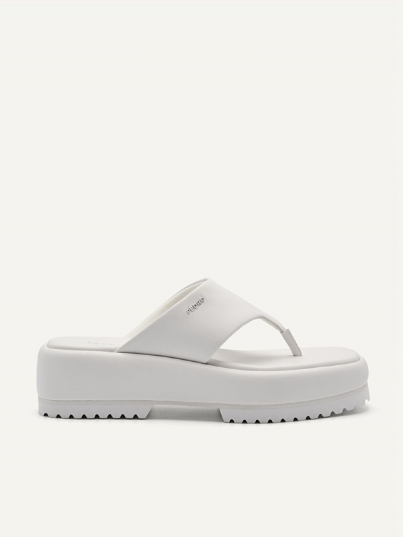 White Women\'s Pedro Platform Sandals | BTGJWL-218