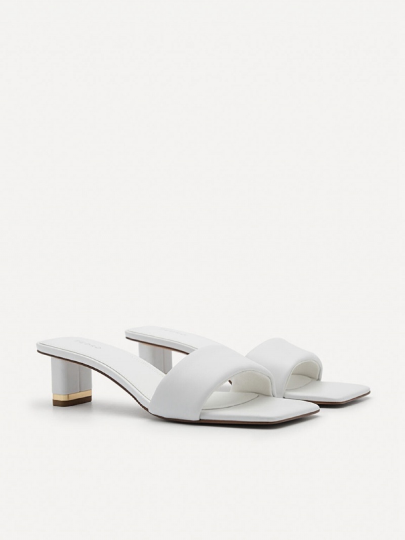 White Women's Pedro Porto Heels Sandals | VGLAYW-489