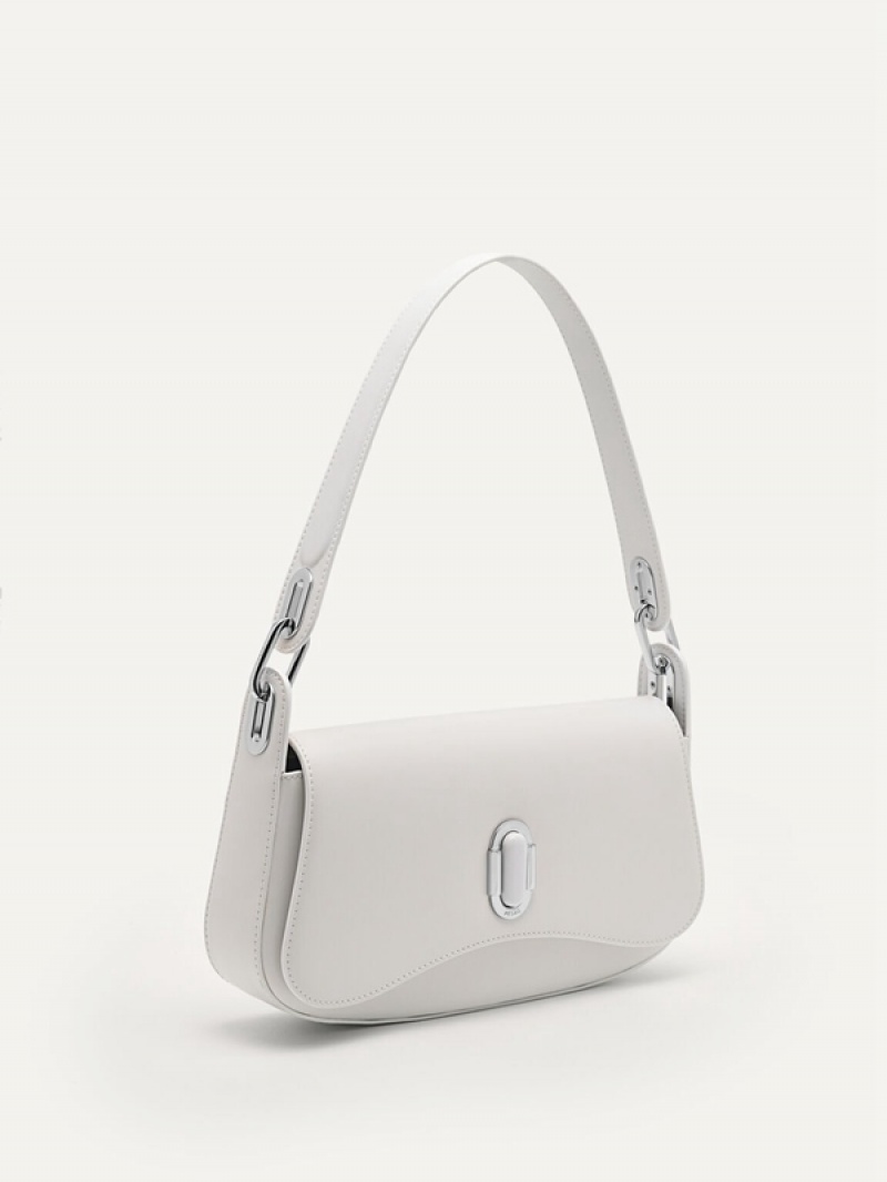 White Women's Pedro Rift Leather Shoulder Bags | VMNZED-903