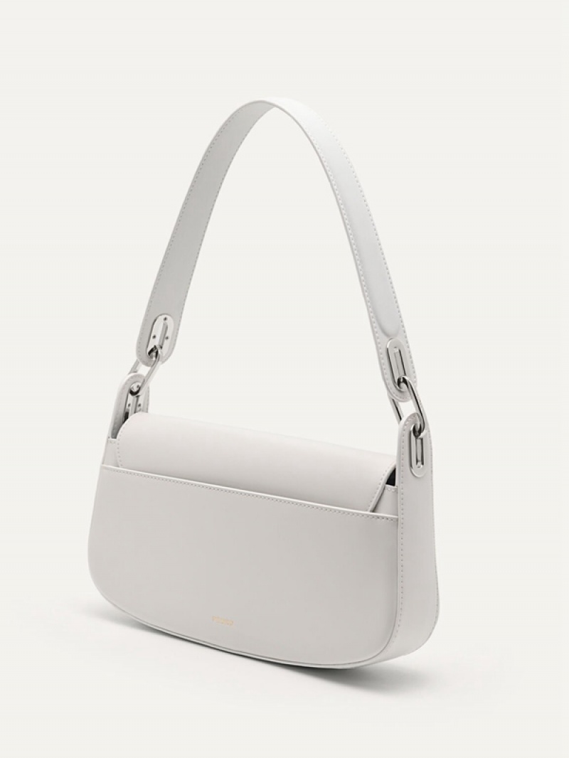 White Women's Pedro Rift Leather Shoulder Bags | VMNZED-903