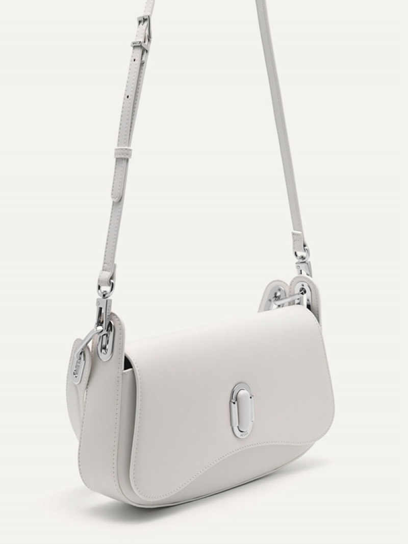 White Women's Pedro Rift Leather Shoulder Bags | VMNZED-903