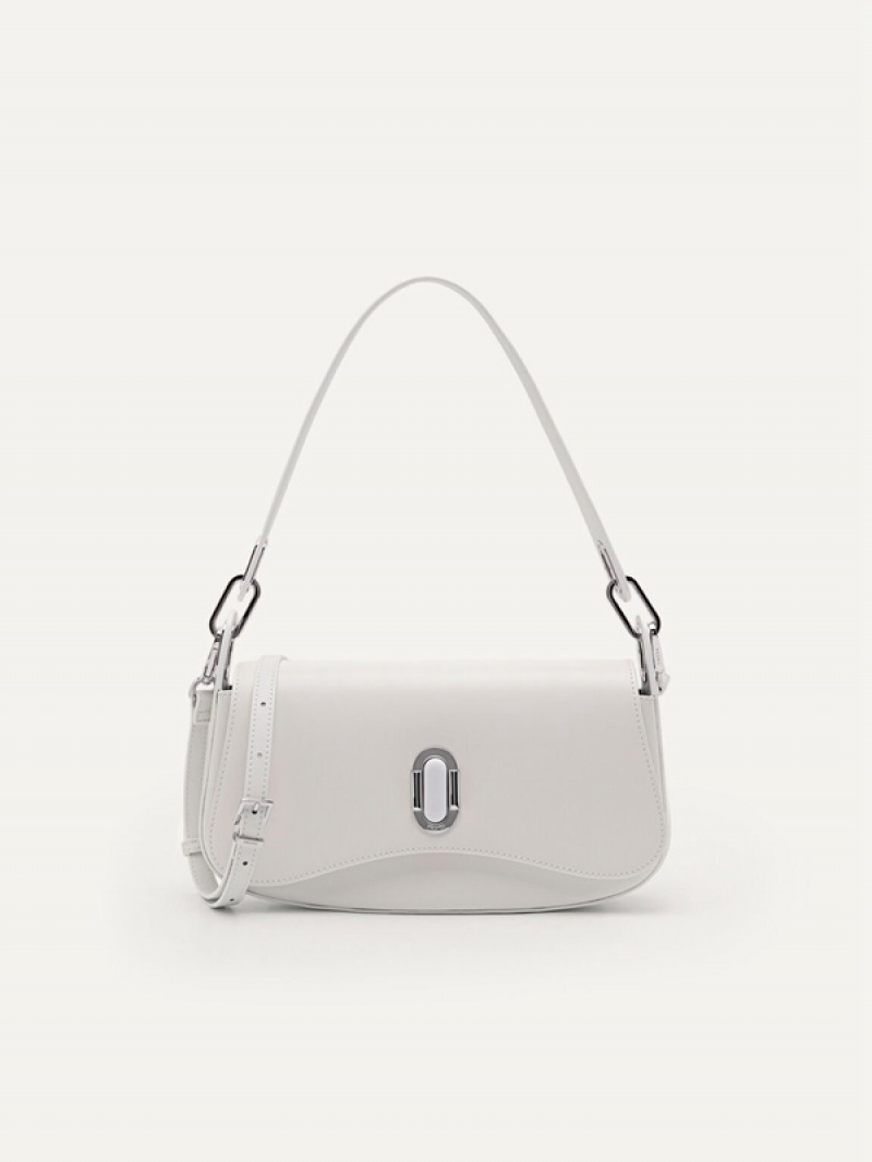 White Women\'s Pedro Rift Leather Shoulder Bags | VMNZED-903