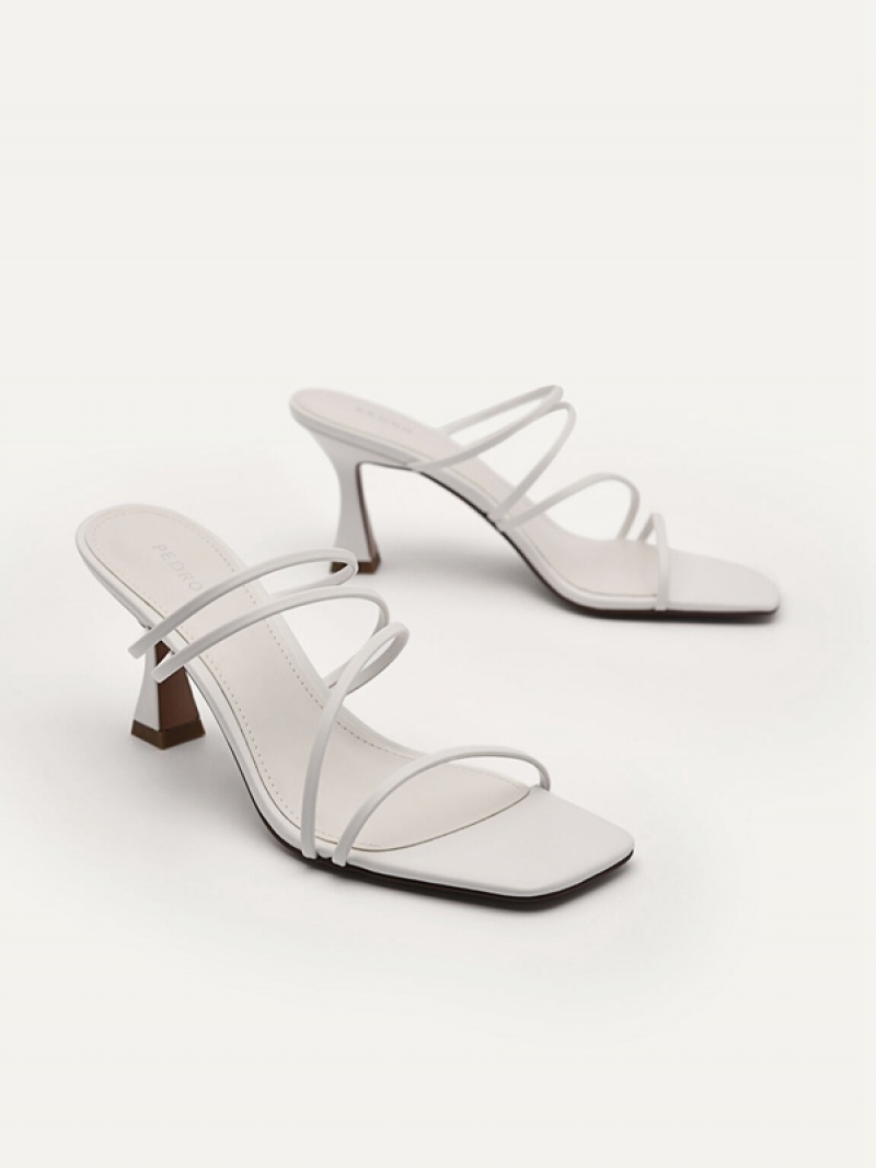 White Women's Pedro Strappy - White Heels Sandals | ZFSCPR-164