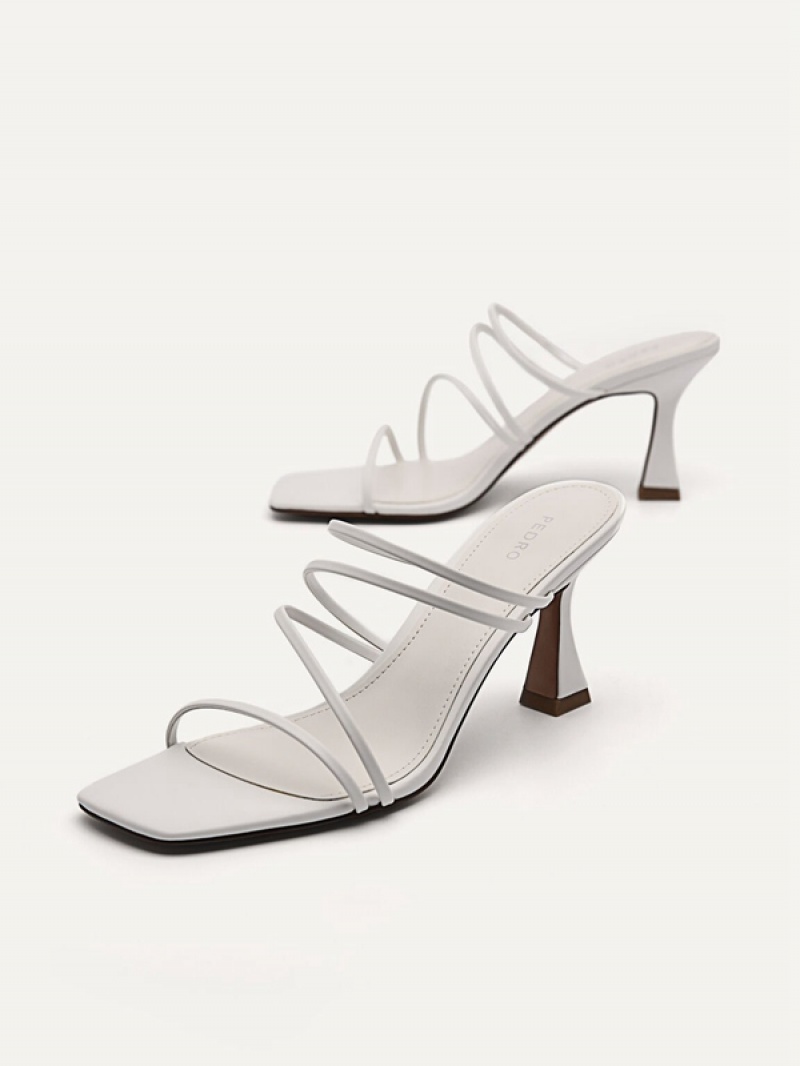 White Women's Pedro Strappy - White Heels Sandals | ZFSCPR-164