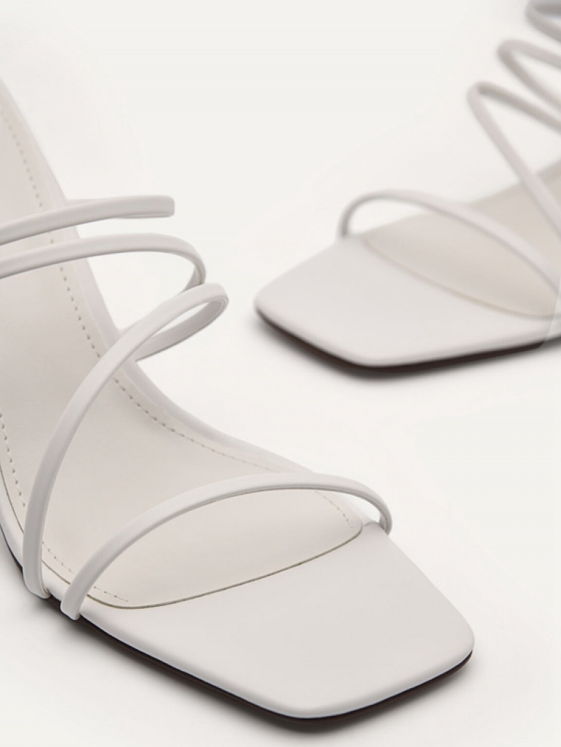 White Women's Pedro Strappy - White Heels Sandals | ZFSCPR-164