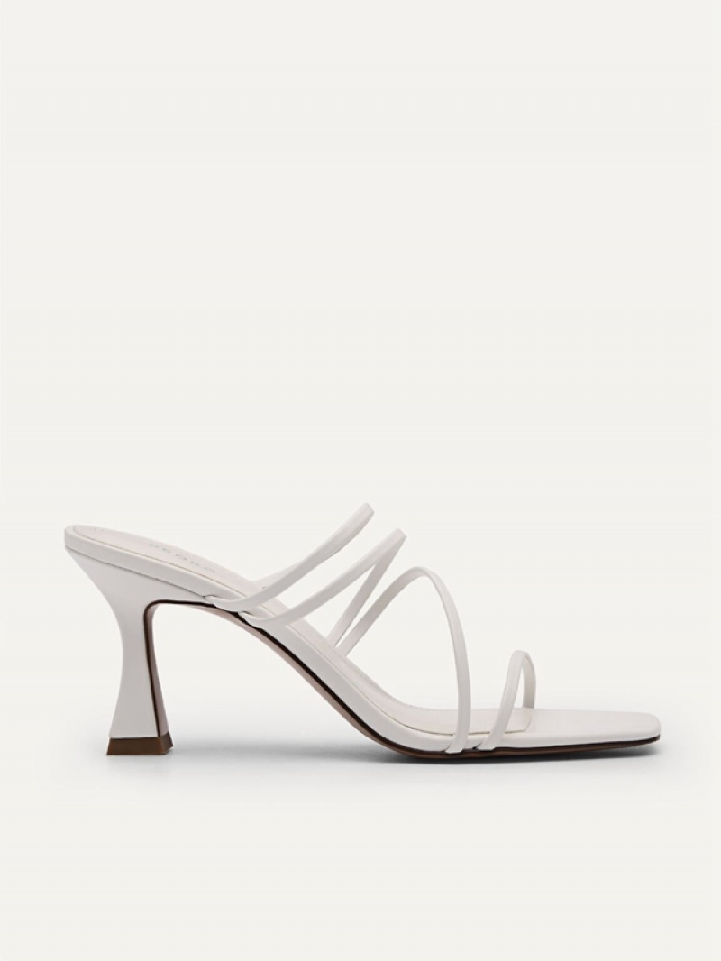 White Women\'s Pedro Strappy - White Heels Sandals | ZFSCPR-164