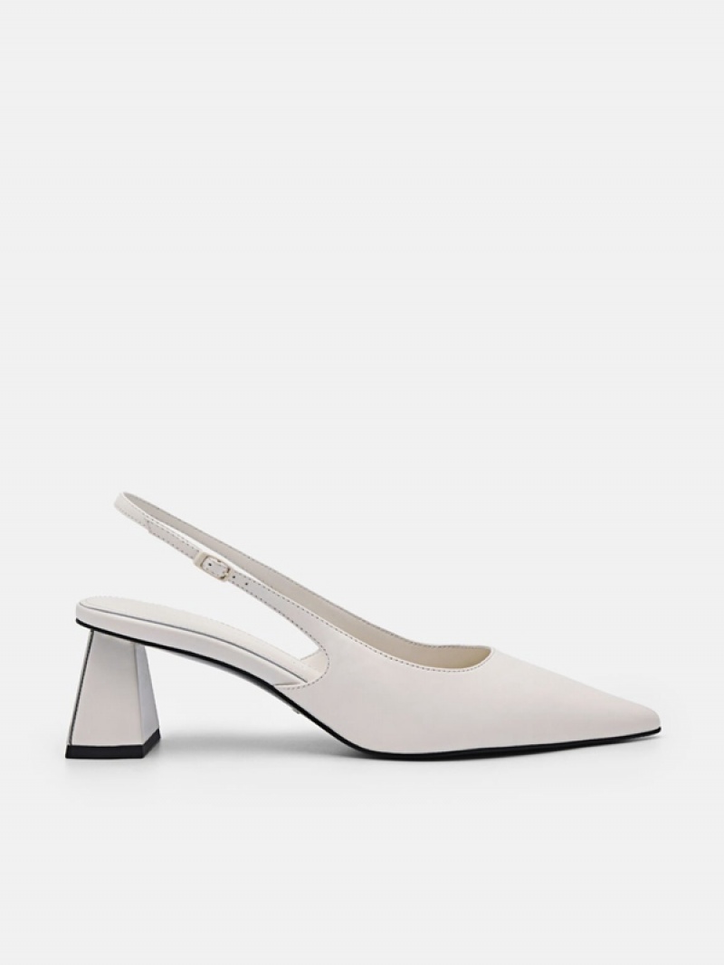 White Women\'s Pedro Studio Aly Leather Pumps | JQEWZR-634