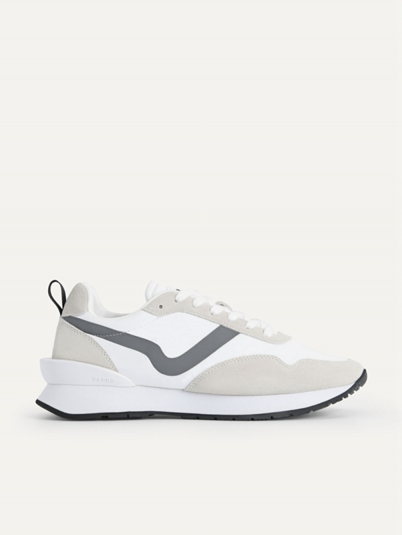 White Women\'s Pedro Suede Sneakers | EMTIFA-450