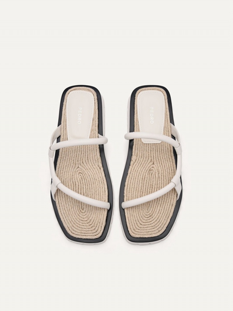 White Women's Pedro Woven Sandals | OUMLFR-375