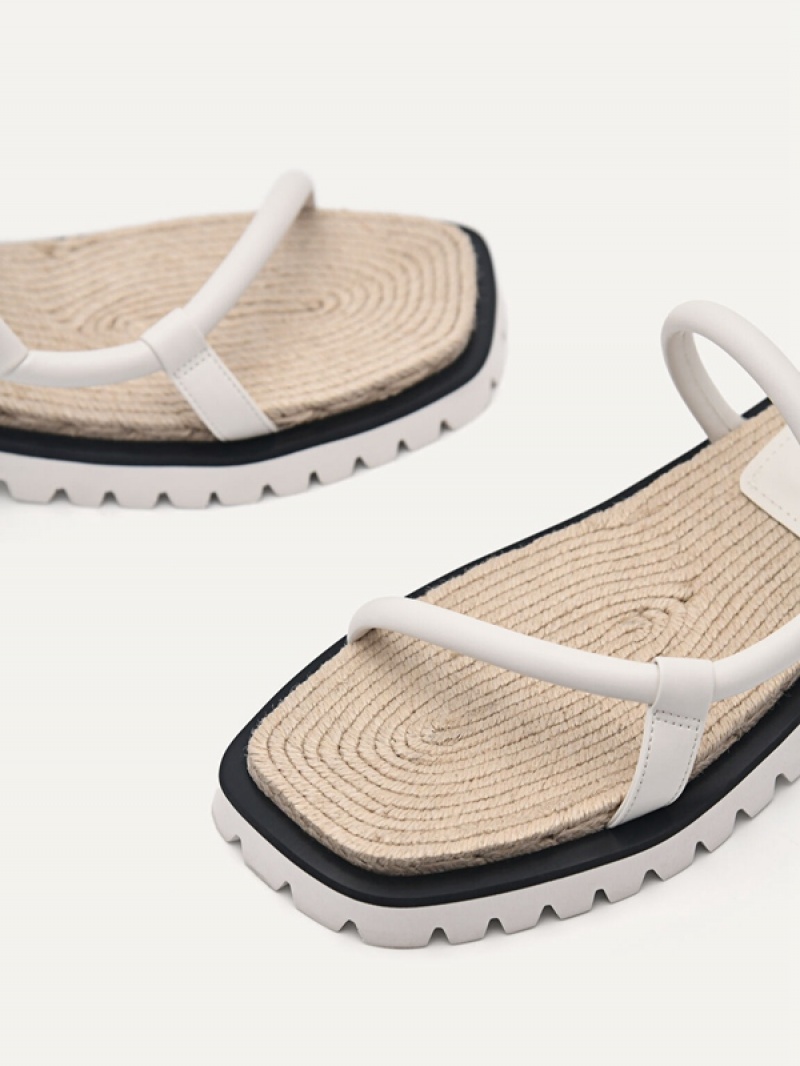 White Women's Pedro Woven Sandals | OUMLFR-375