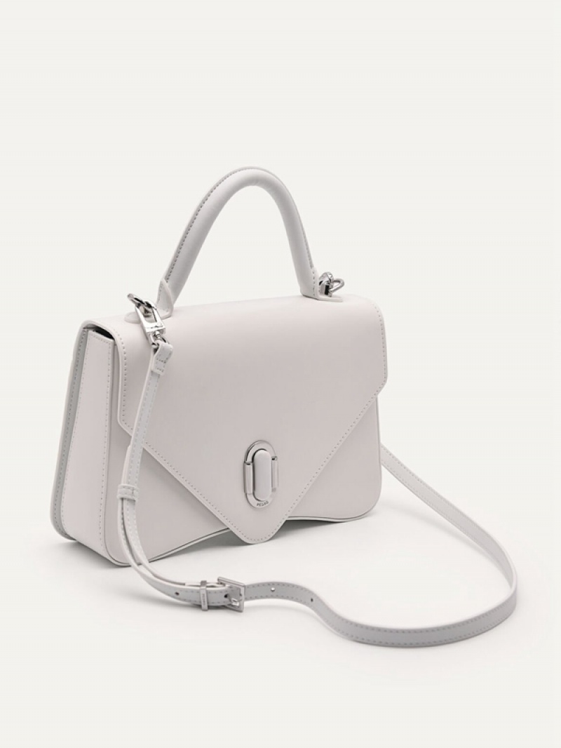 White Women's Pedro Zenith Leather Handbag | XRHJCU-034