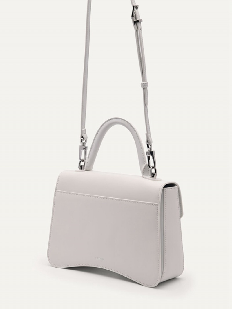 White Women's Pedro Zenith Leather Handbag | XRHJCU-034