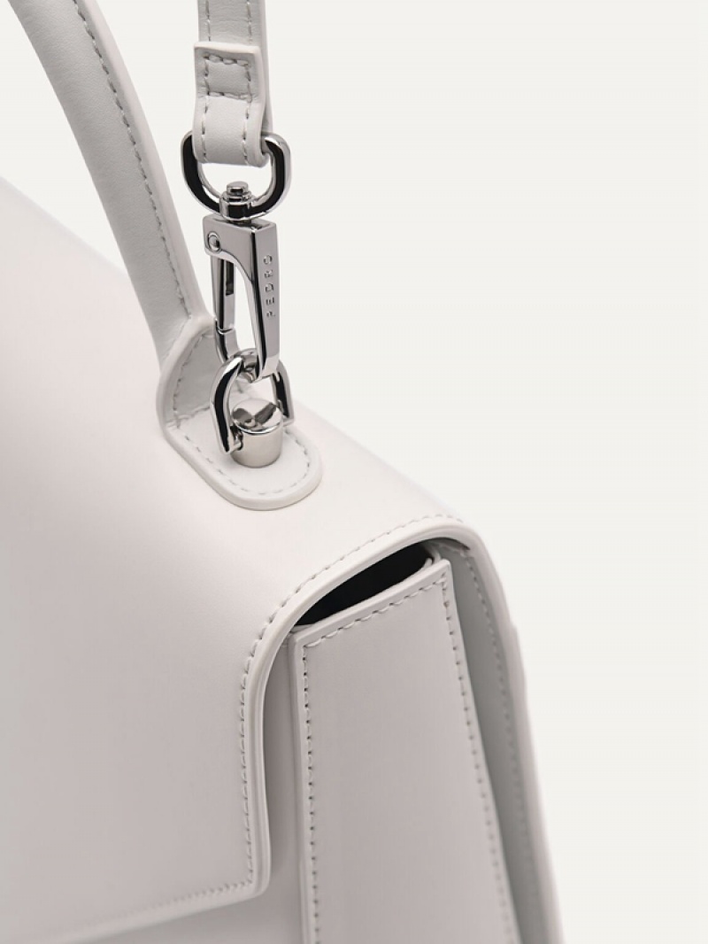 White Women's Pedro Zenith Leather Handbag | XRHJCU-034