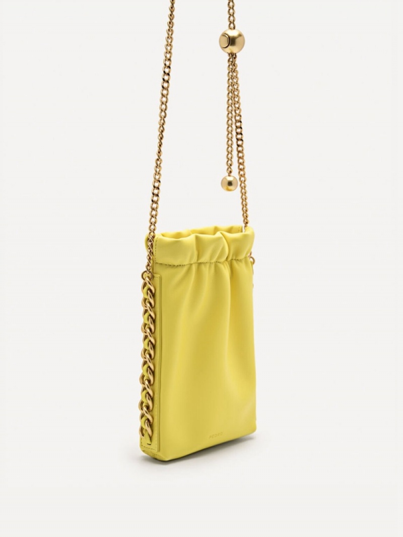 Yellow Women's Pedro Chain Sling Pouches | YTZKXN-548