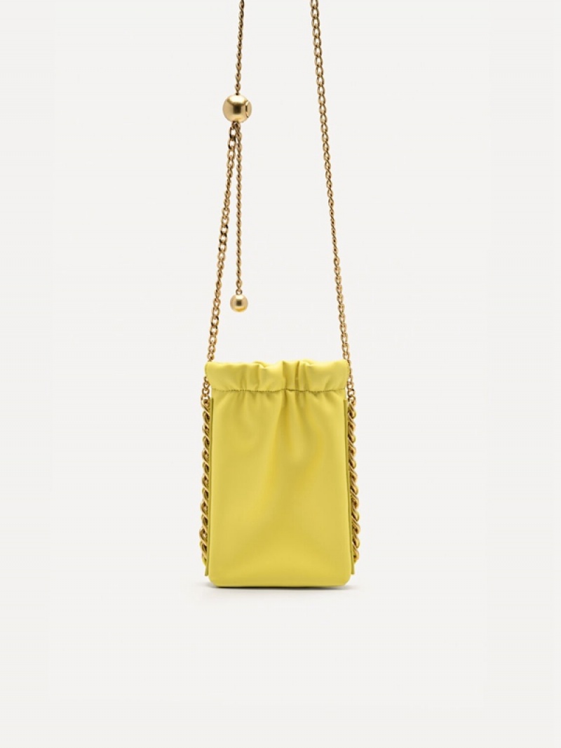 Yellow Women's Pedro Chain Sling Pouches | YTZKXN-548