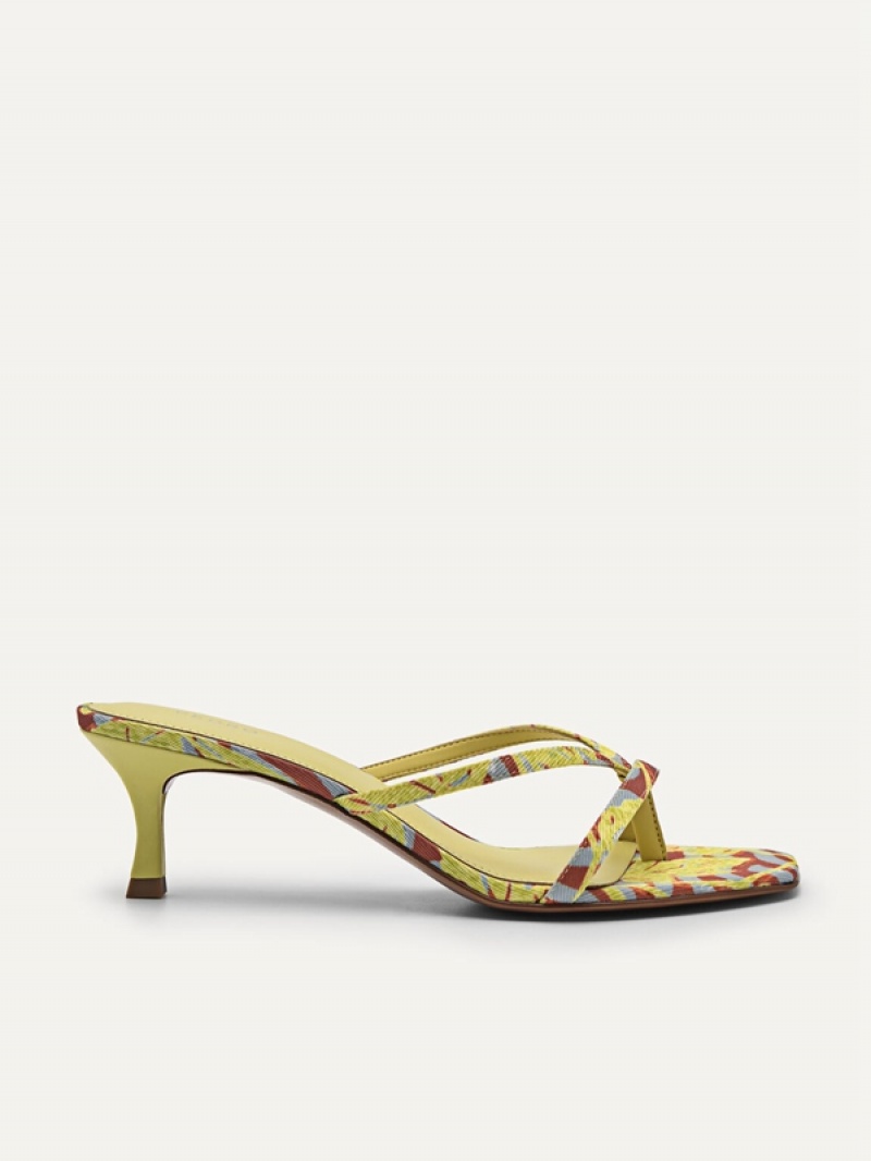 Yellow Women\'s Pedro Corrin Heels Sandals | LHAXGY-921