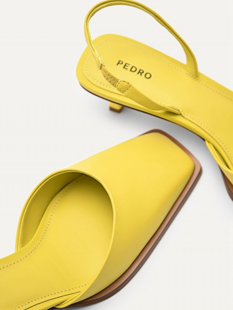 Yellow Women's Pedro Heel Slingback Heels Sandals | UMZLAT-837